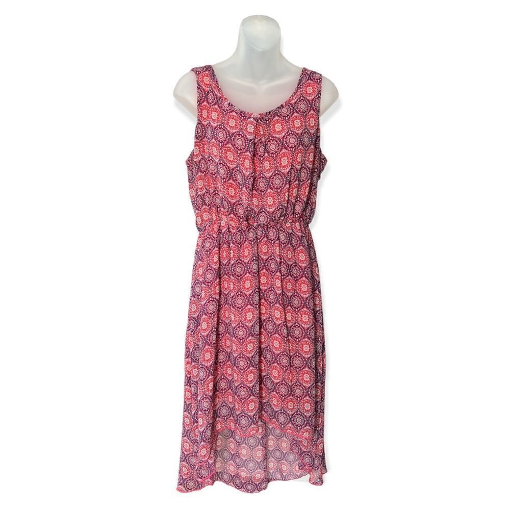 Espresso Print Hi-Low Sleeveless Dress Size L